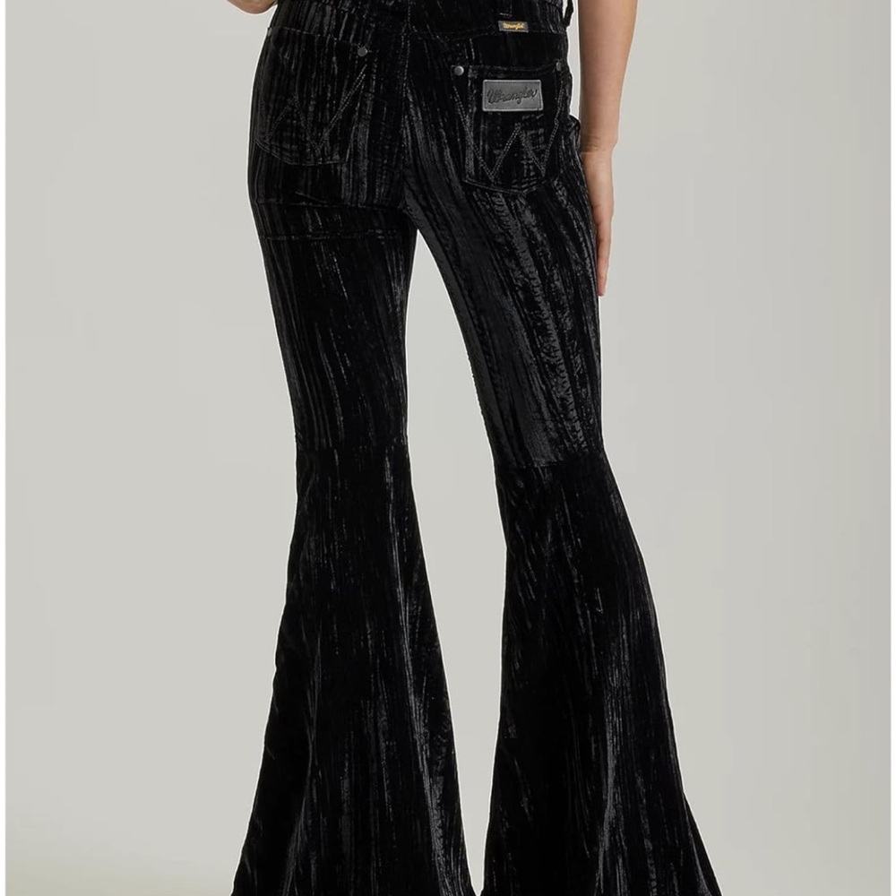 Wrangler Black Velvet Flare Pants